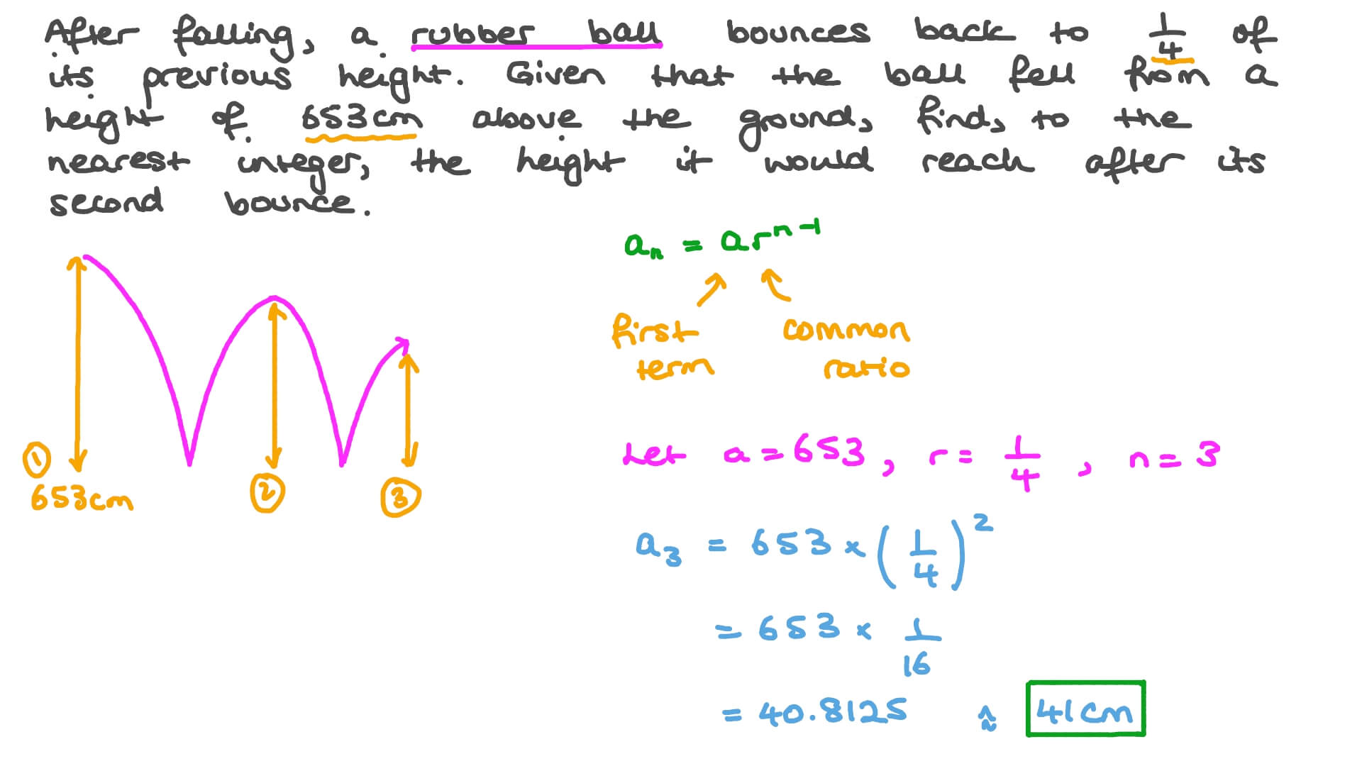 Question Video Using Geometric Sequences To Solve Word Problems Nagwa