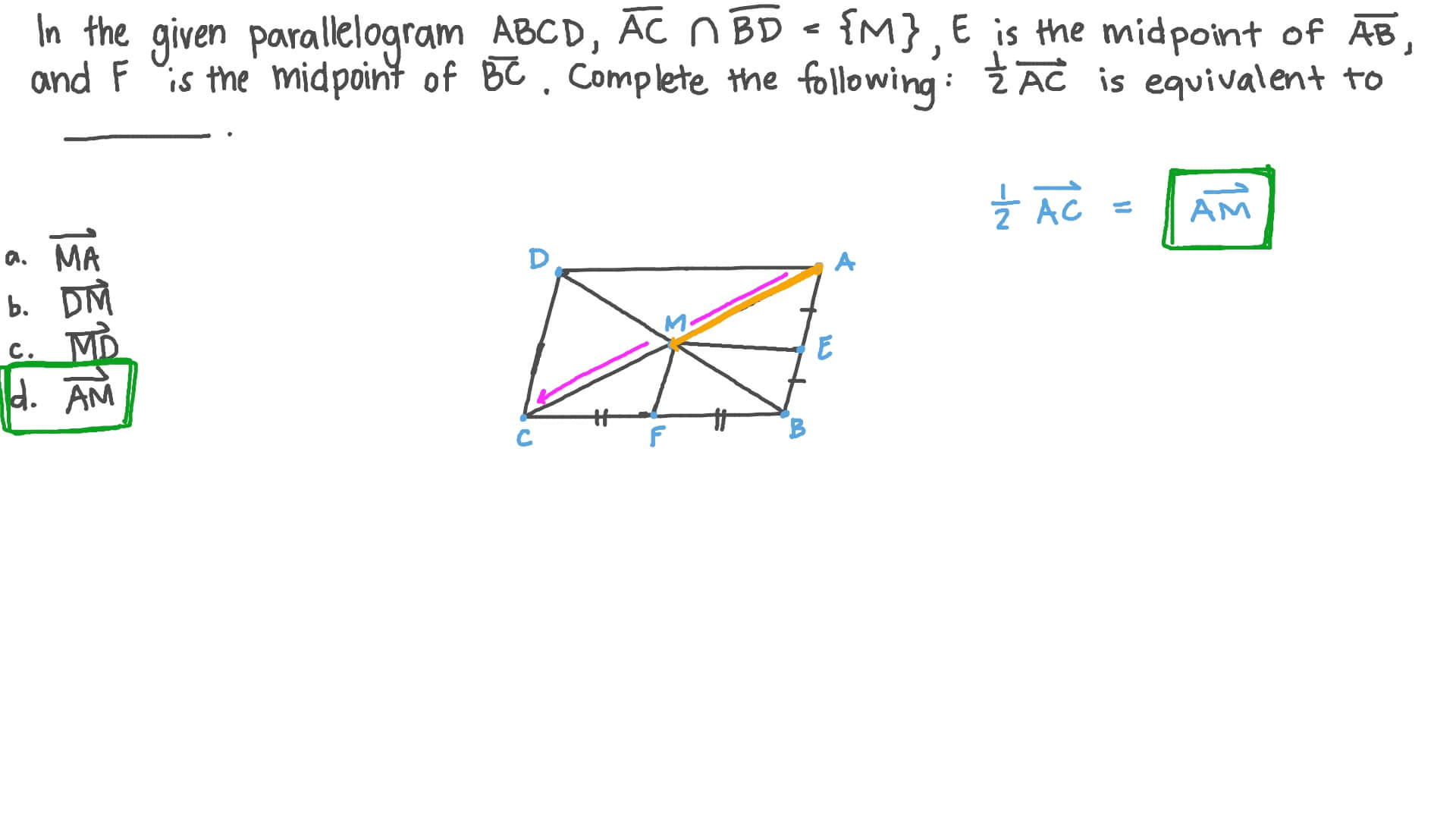 Question Video: Identifying Equivalent Vectors in a Figure | Nagwa