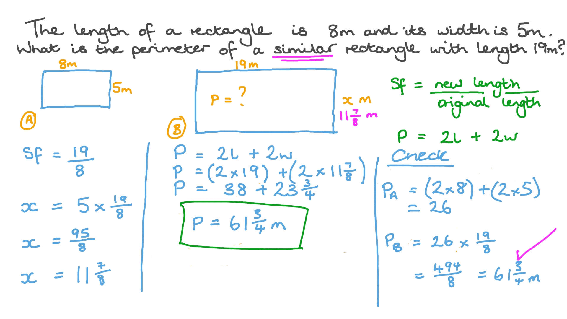 Using Proportions to Find the Width of a Rectangle given the Dimensions of a Similar One