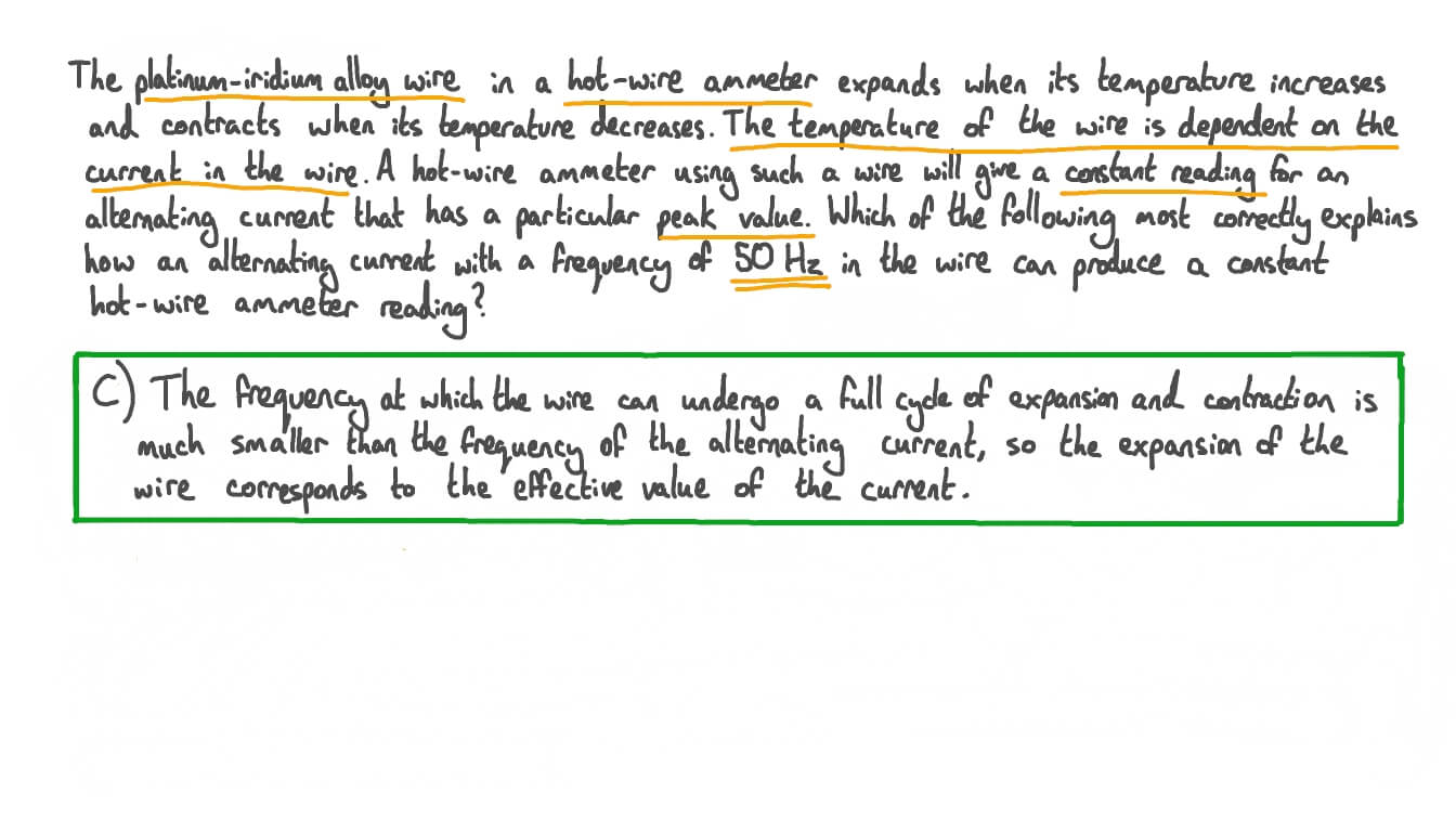 Explaining How an Alternating Current Produces a Constant Hot-Wire Ammeter Reading
