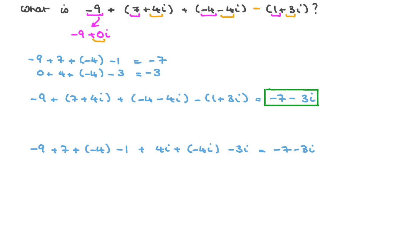Adding and Subtracting Complex Numbers