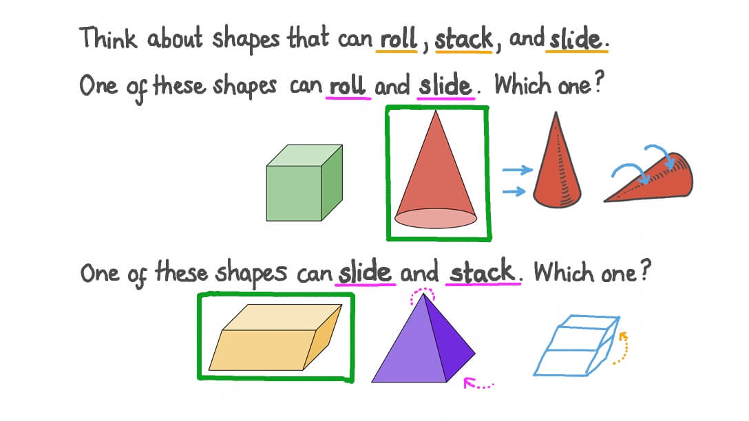 Roll Slide And Stack Shapes Worksheet With Answers Download Printable 