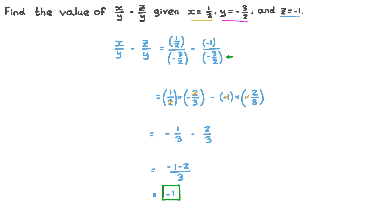 Question Video: Evaluating Algebraic Expressions by Substitution | Nagwa