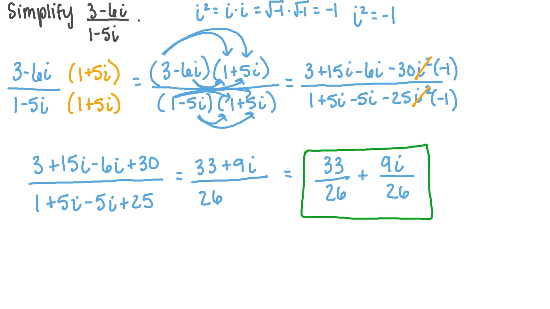 Question Video Dividing Complex Numbers Nagwa