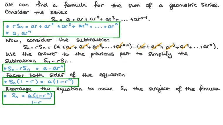 Lesson: Sum of a Finite Geometric Sequence | Nagwa