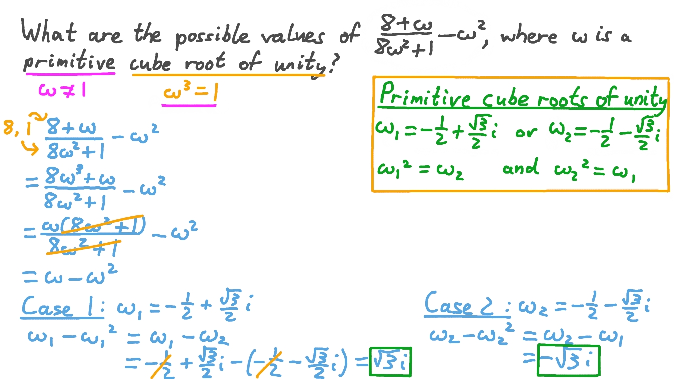 Evaluating Expressions Involving Cubic Roots of Unity