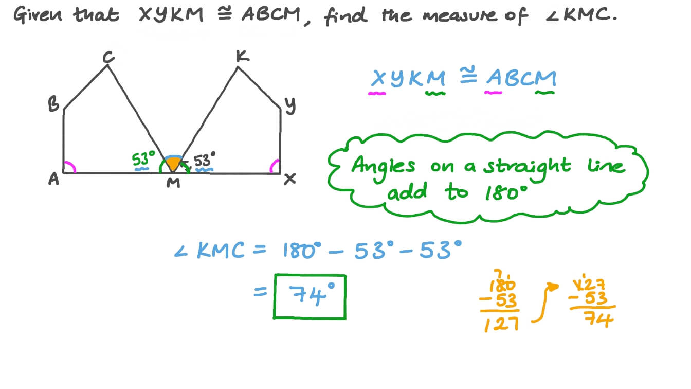 Finding the Measure of an Angle Bounded between Two Congruent Quadrilaterals