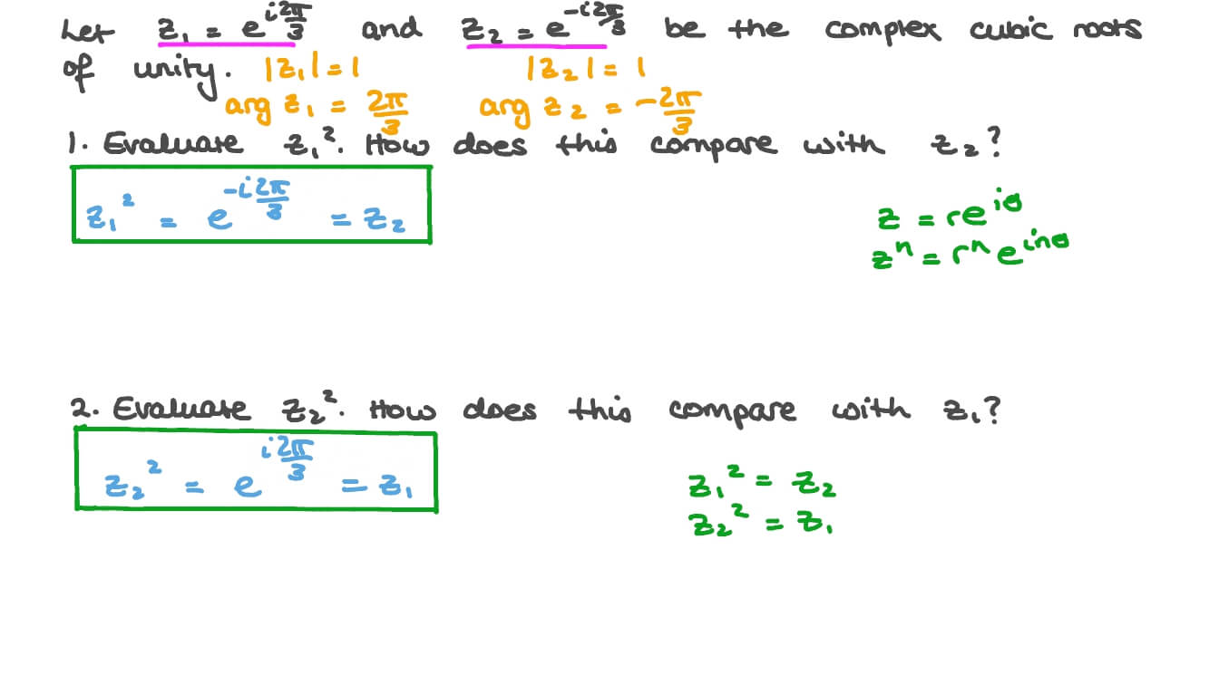 Question Video: Complex Cubic Roots of Unity | Nagwa