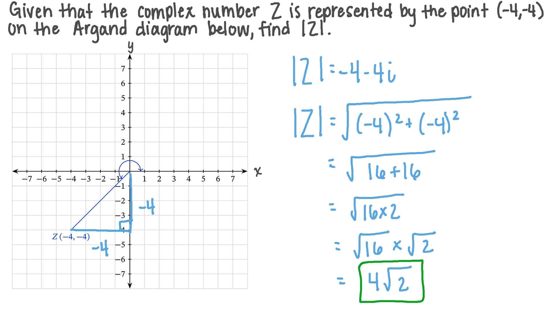 Question Video: Finding the Modulus of a Complex Number given on the ...