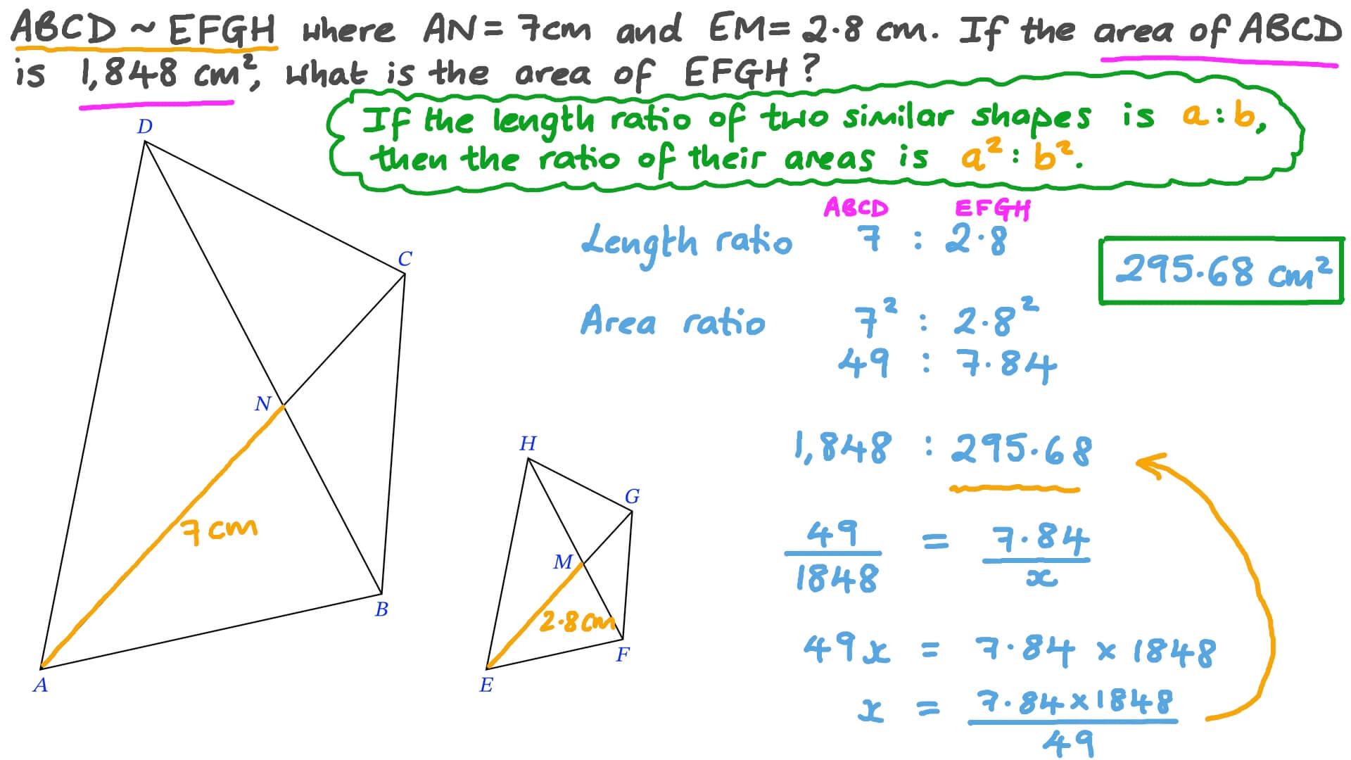 Question Video Finding The Area Of A Polygon Given One Of Its Sides
