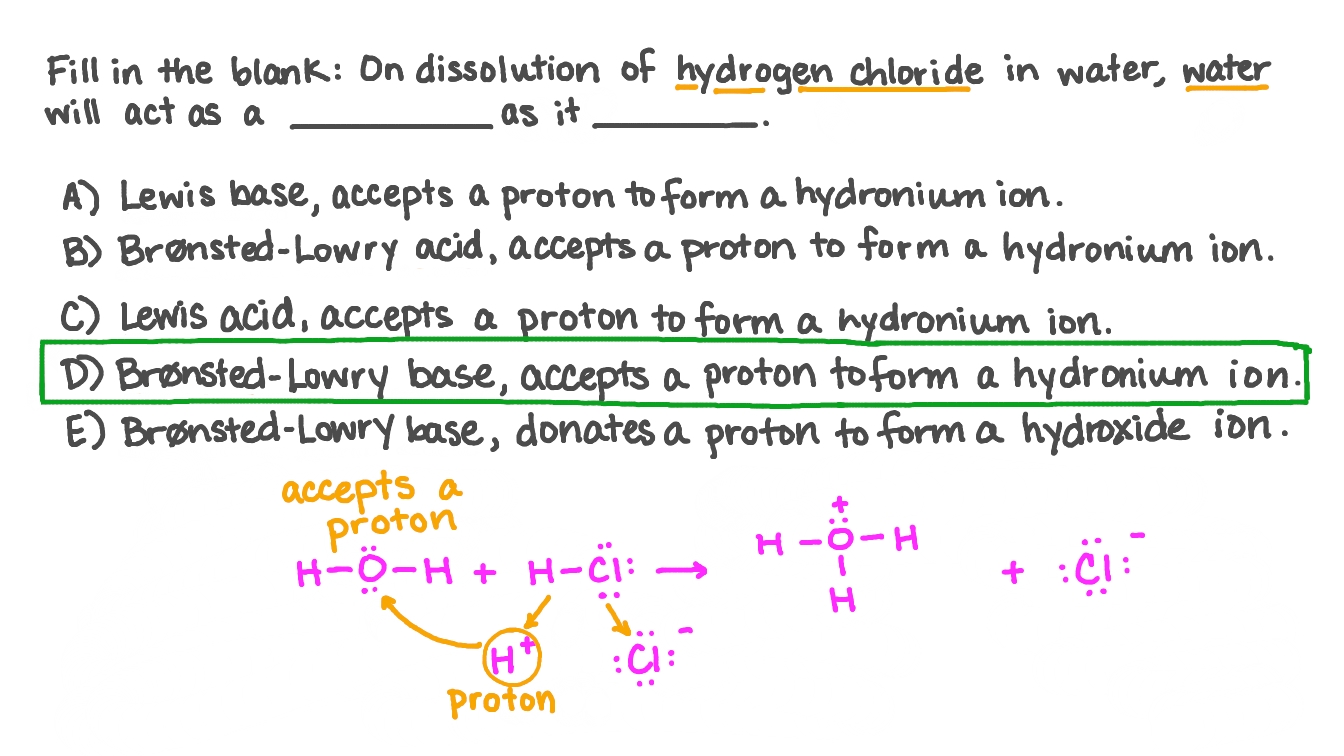 Question Video Determining How Water Will Act When Dissolving Hydrogen