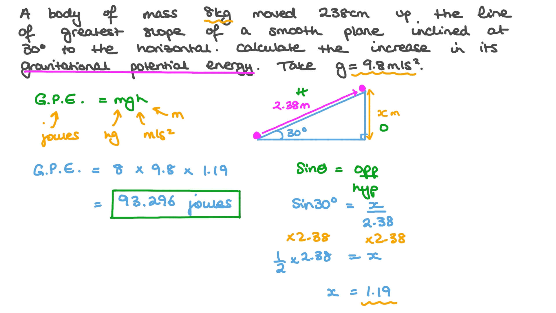 200以上 change in gravitational potential energy equation triangle 117210