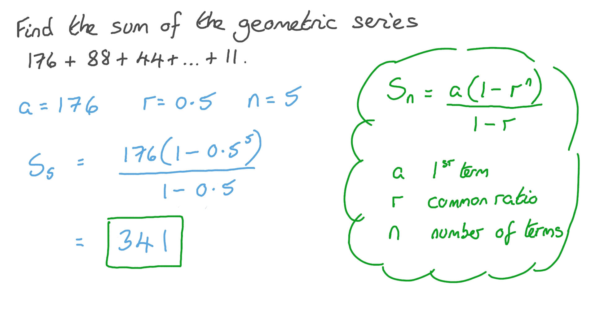 find partial sum of geometric sequence calculator