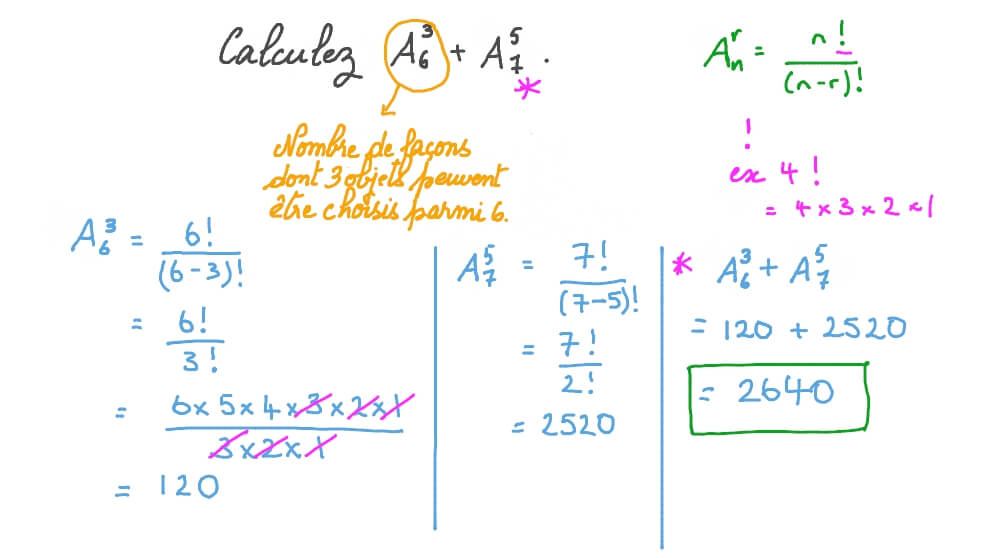 Calcul d’arrangements