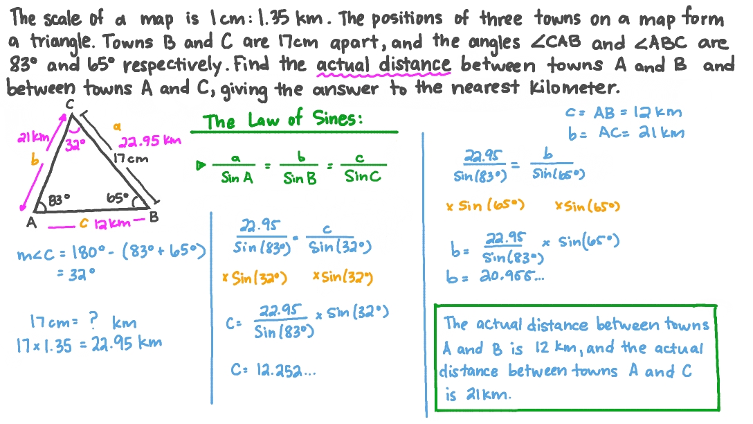 Using the Sine Rule to Calculate Unknown Lengths in a Triangle