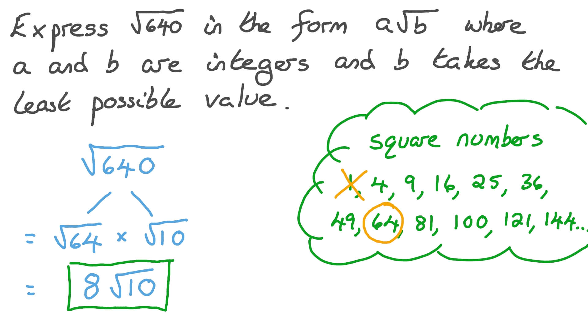 Question Video: Simplifying Numerical Expressions Using the Properties of  Square Roots