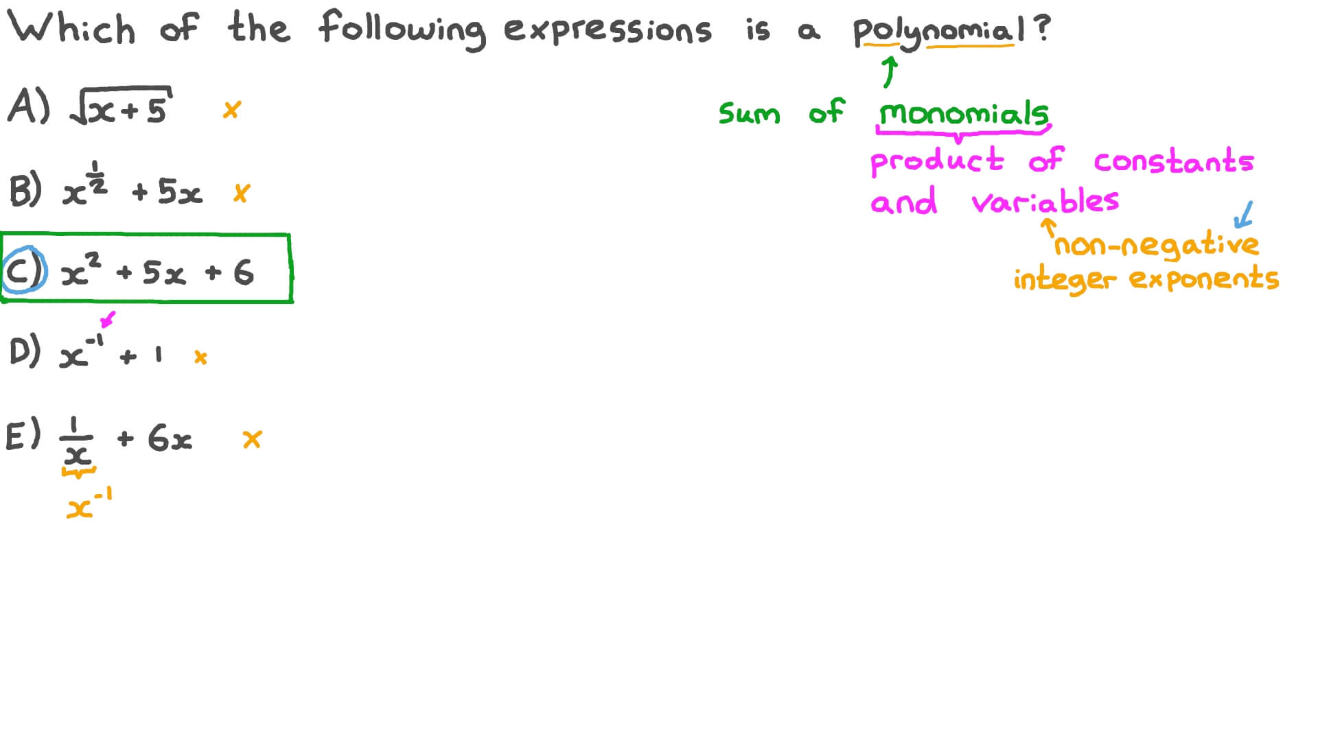 Question Video Determining Which Of Several Given Expressions Are 
