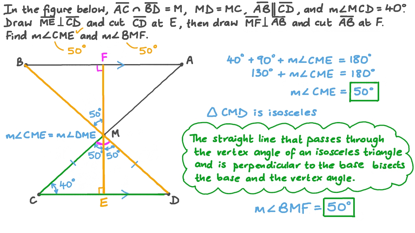 Proving a Geometric Statement Using the Corollaries of the Isosceles Triangle Theorems
