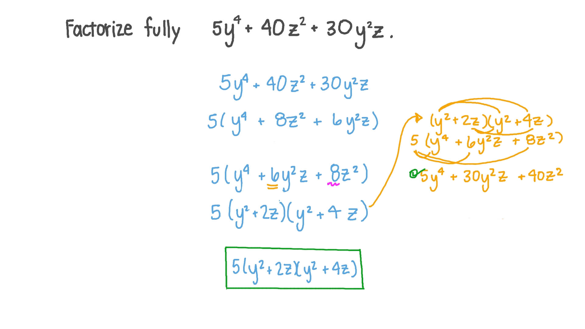 Question Video: Factorising Trinomials by Taking Out the Highest Common ...