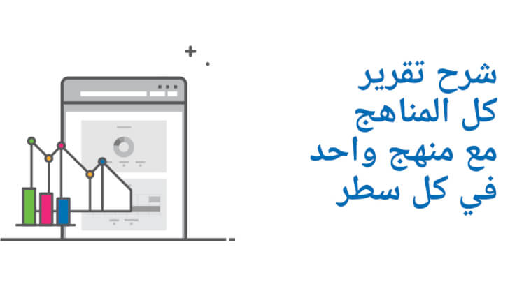 شرح تقرير كل المناهج مع منهج واحد في كل سطر