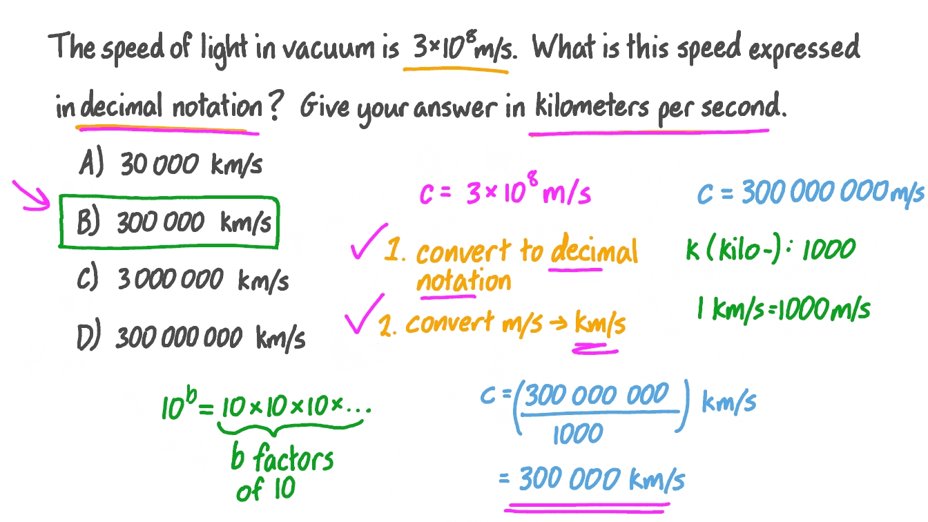 Question Video Converting A Large Number Into Decimal Notation Nagwa