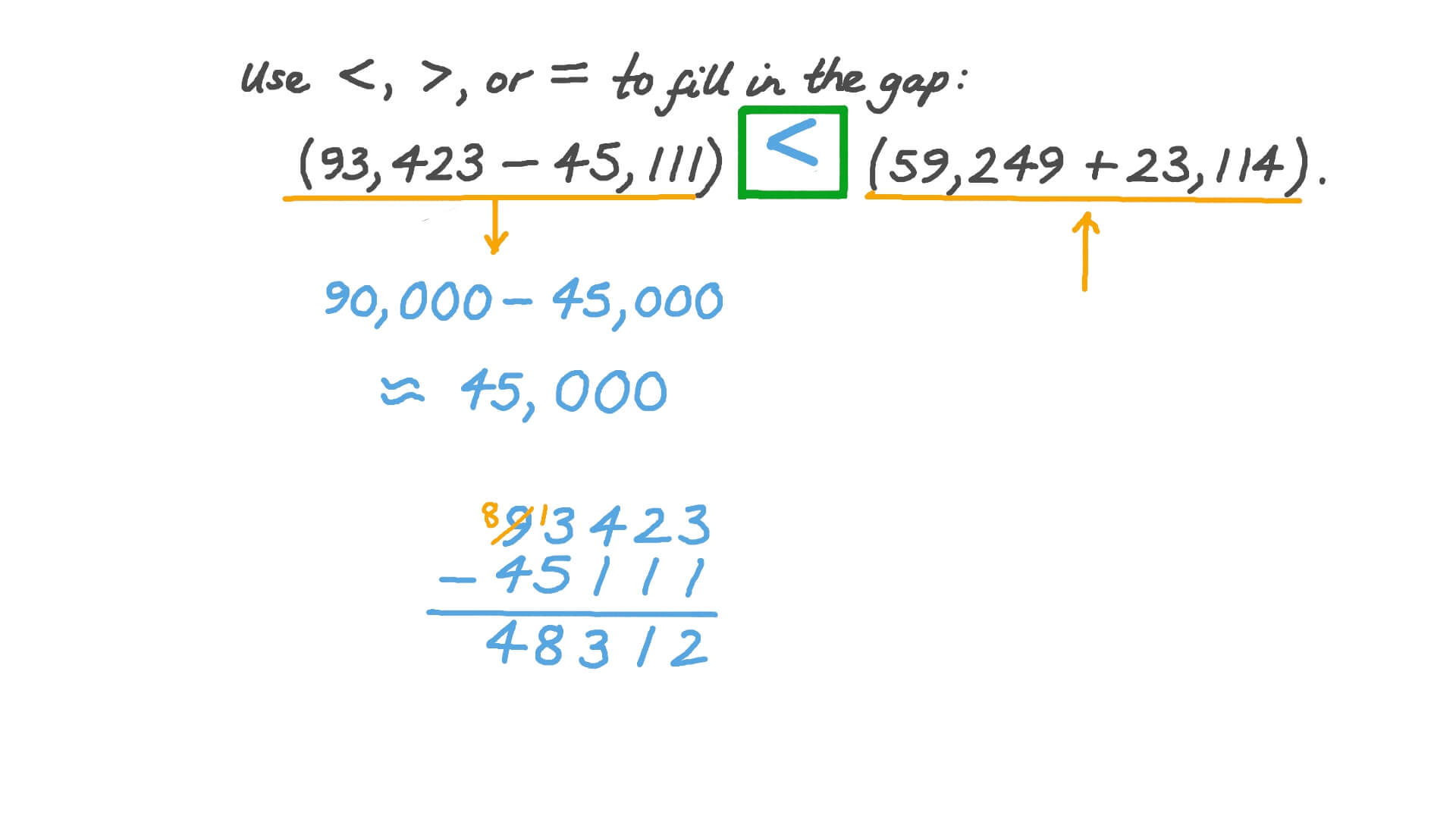 Comparing Expressions Involving Addition and Subtraction
