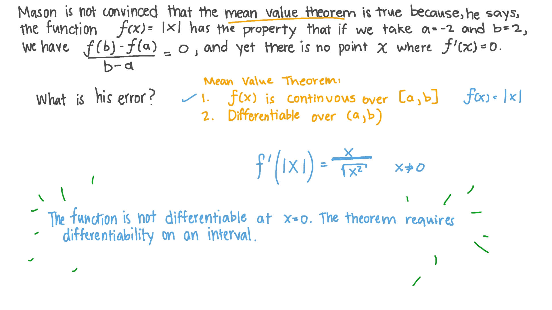 Question Video The Mean Value Theorem Nagwa