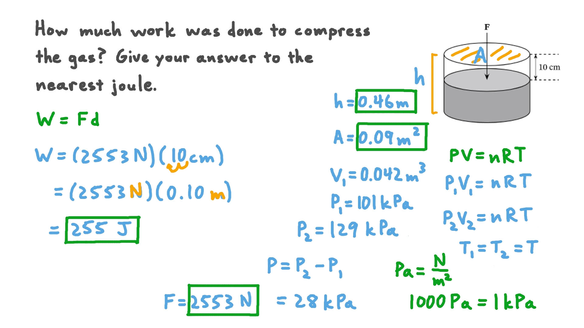 Question Video Determining Bulk Properties Of An Ideal Gas Nagwa