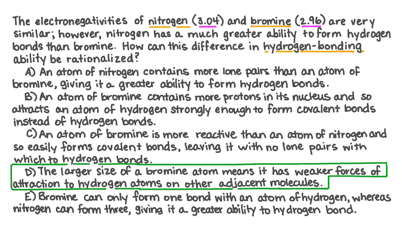 Determining the Difference in Hydrogen Bonding of Nitrogen and Bromine