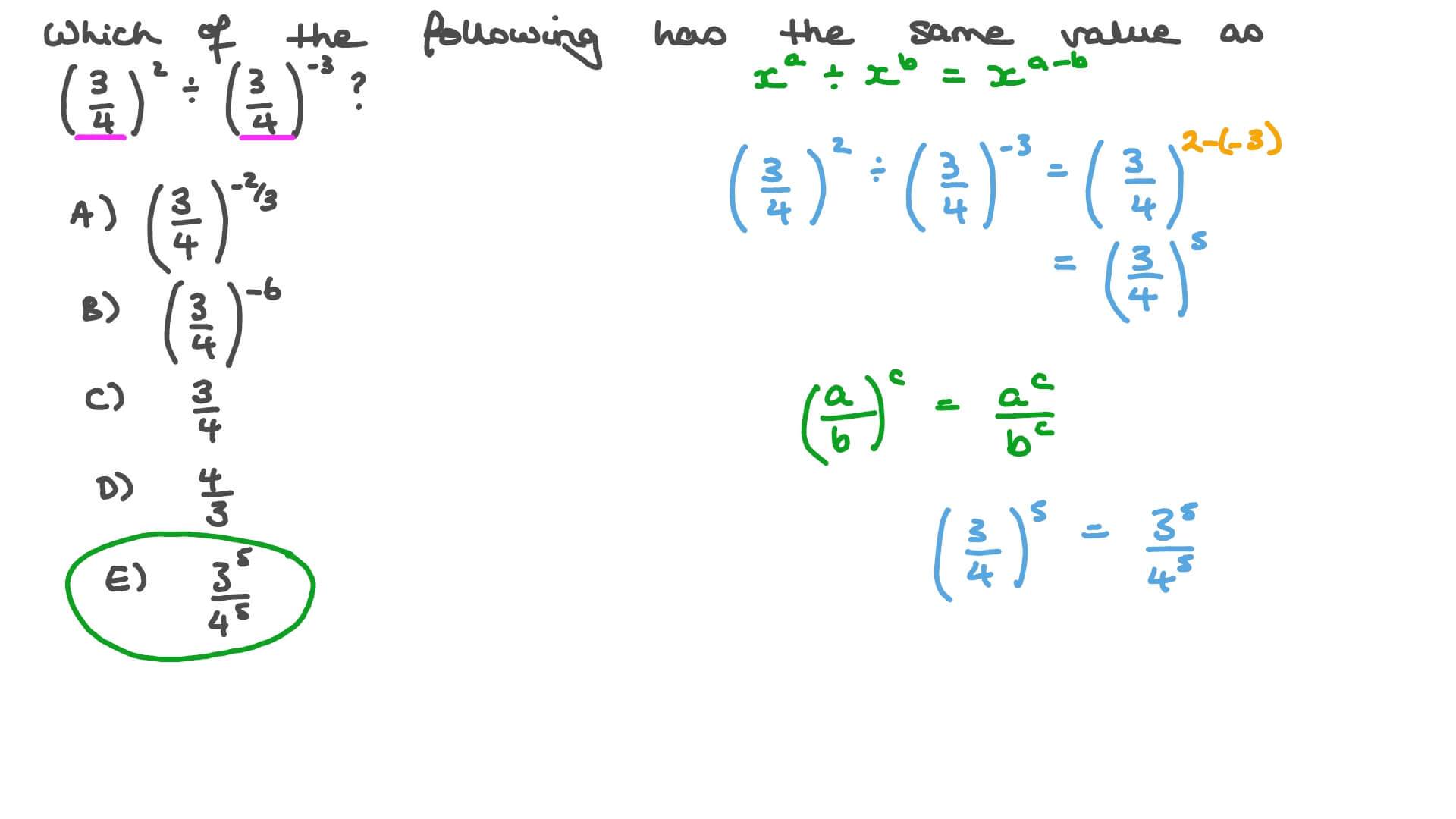 Dividing Positive Rational Expressions by Mixed Positive and Negative Integer Exponents
