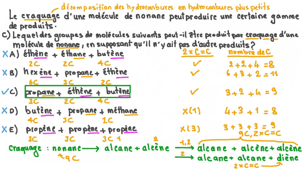 Vid o De Question Produits De Craquage De L heptane Nagwa