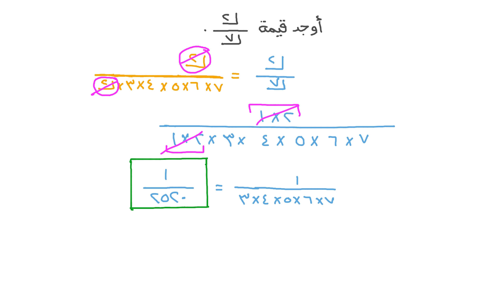 حساب مضروبات الأعداد