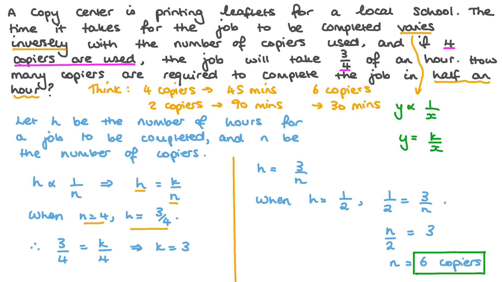 Question Video: Solving Inverse Variation | Nagwa
