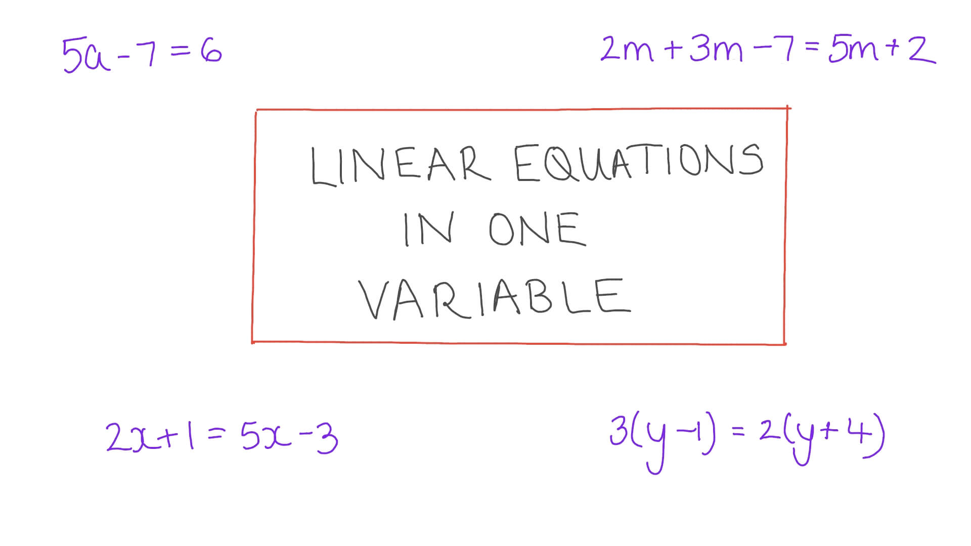 Video Linear Equations in One Variable Nagwa