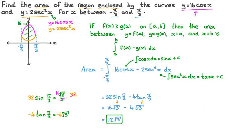 Rein　39＆56＆86　3点おまとめ Question Video: Finding the Area of the Region Bounded by