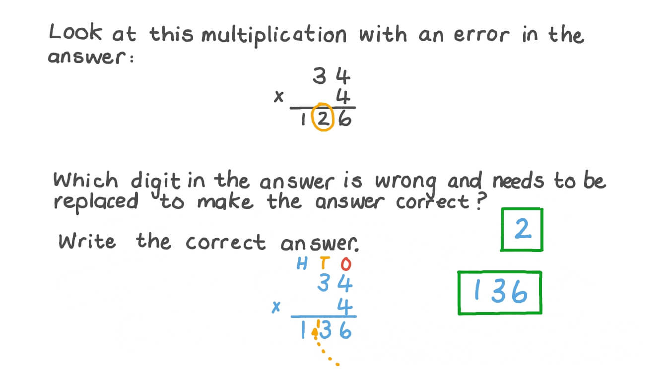 Question Video Detecting the Wrong Digit in a Multiplication Sentence