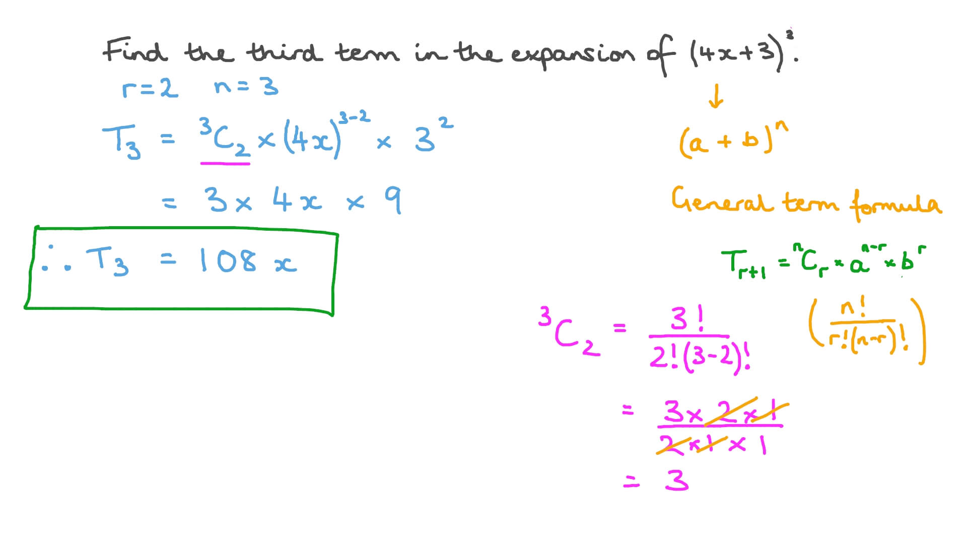 Question Video Finding A Certain Term In A Binomial Expansion