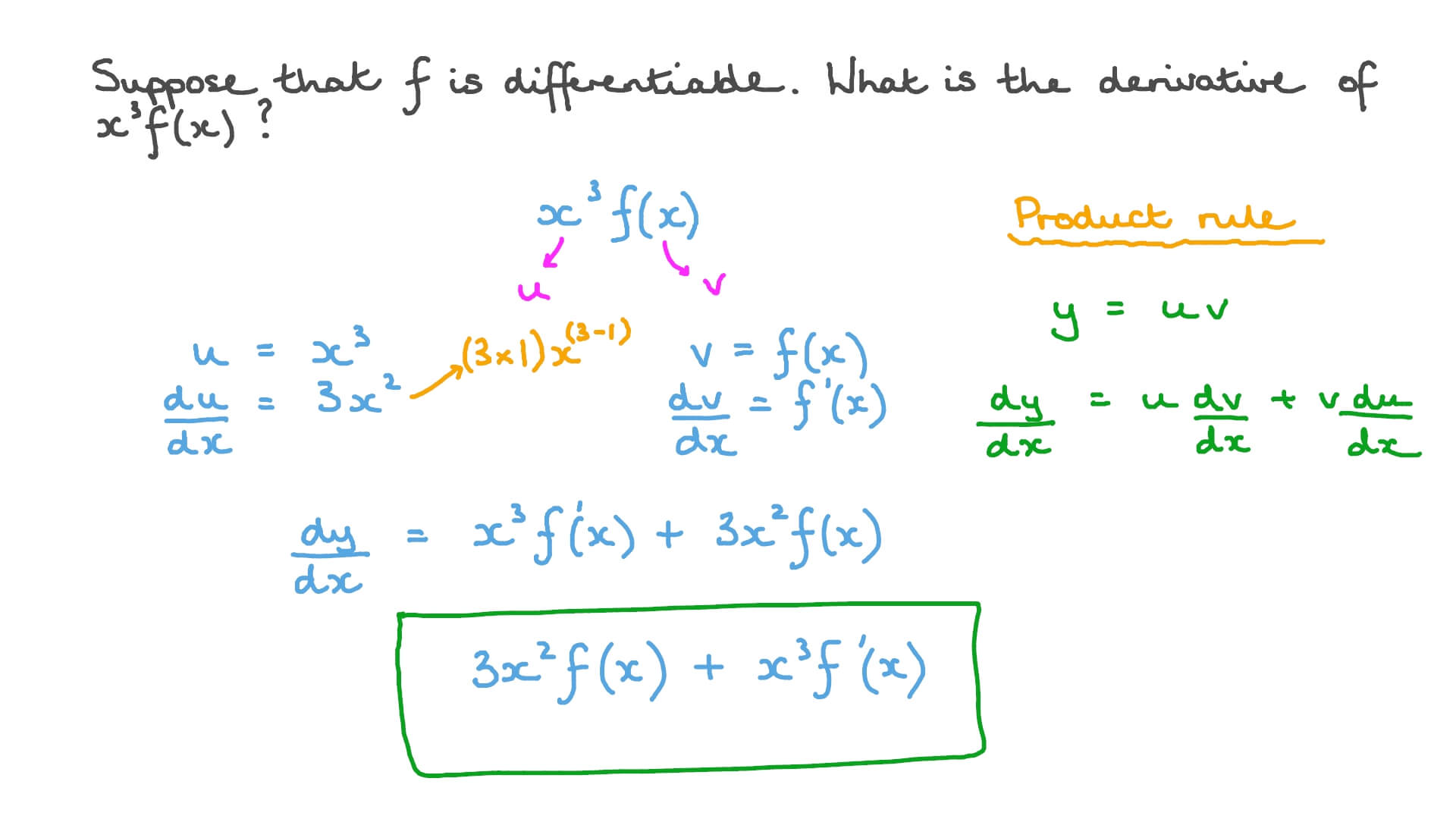 Question Video: Using the Product Rule | Nagwa