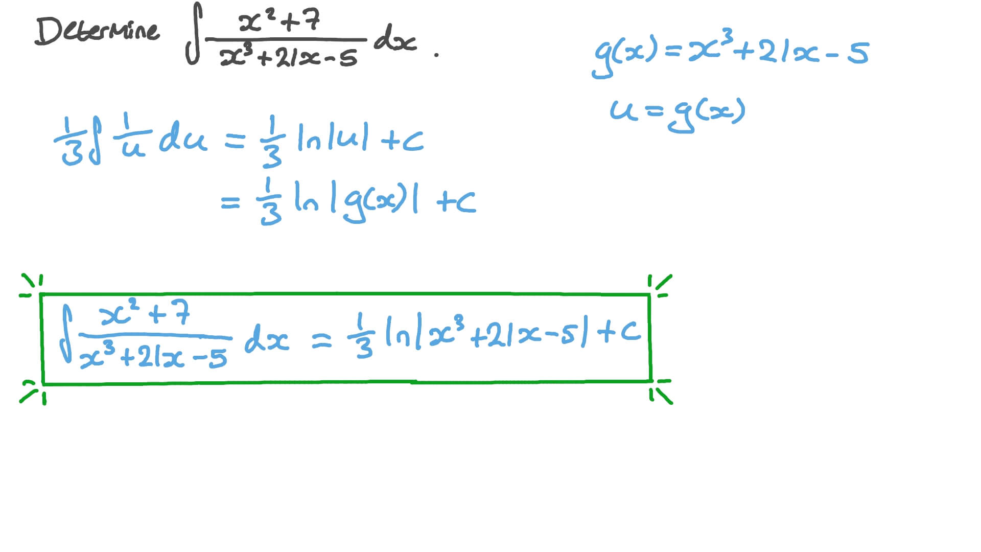 Finding the Integration of a Rational Function by Using Integration by Substitution