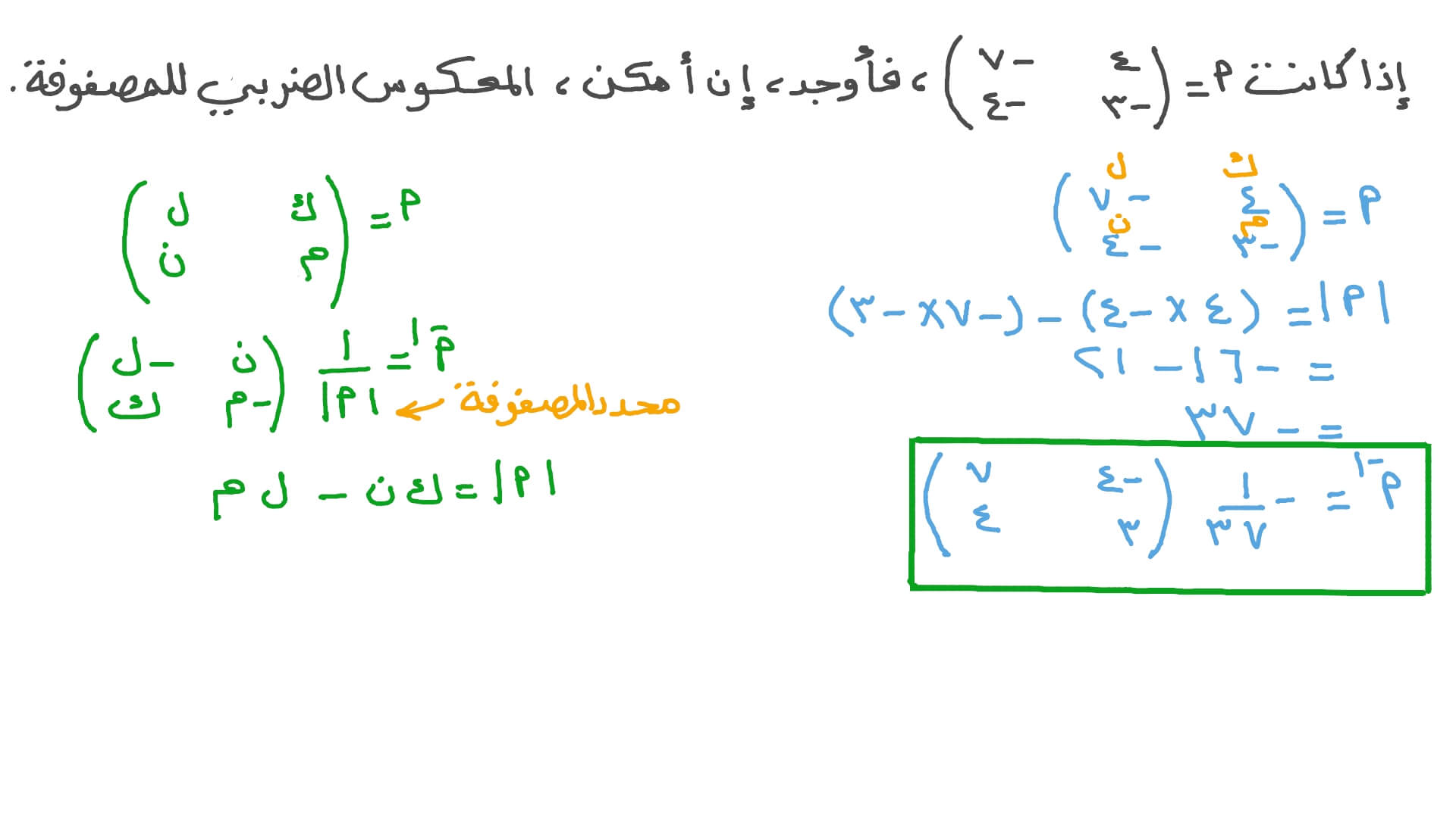 إيجاد معكوس مصفوفة
