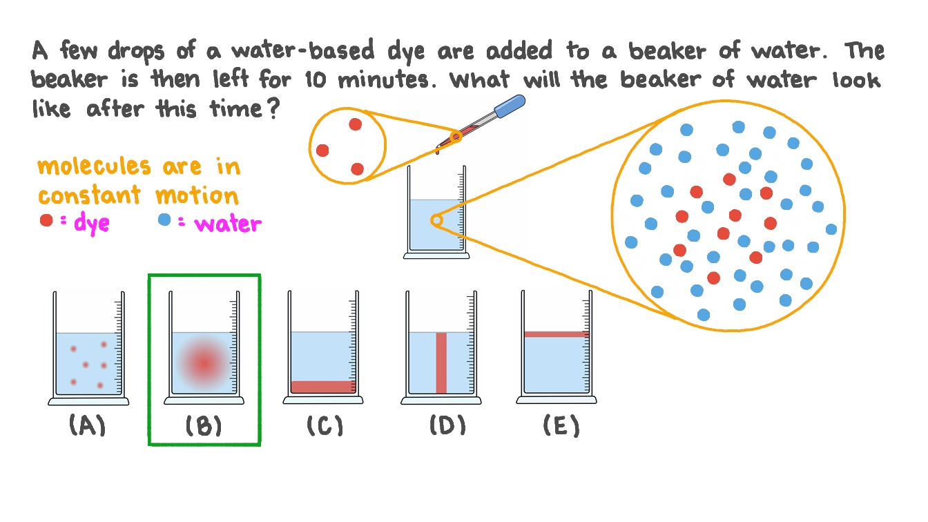 Determining the Position of Red Dye in a Beaker of Water