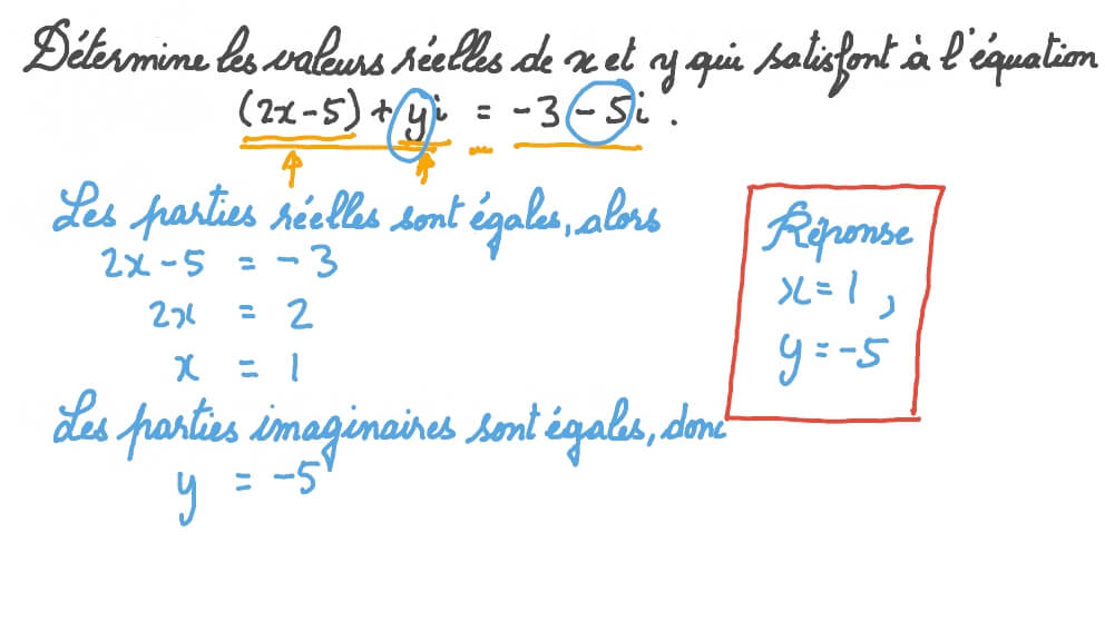 Résoudre une équation linéaire à deux inconnues avec des coefficients complexes