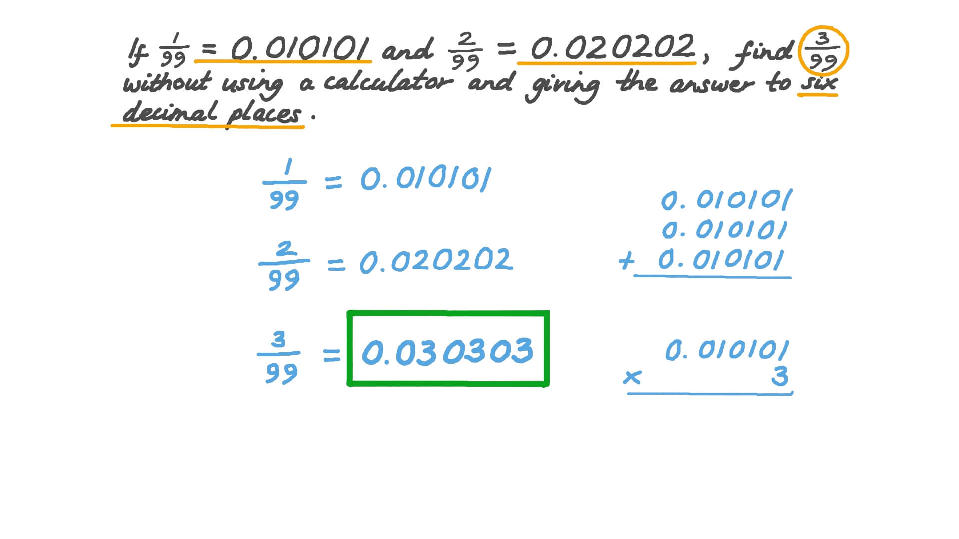 Question Video Working With Number Patterns Involving Decimal Numbers 
