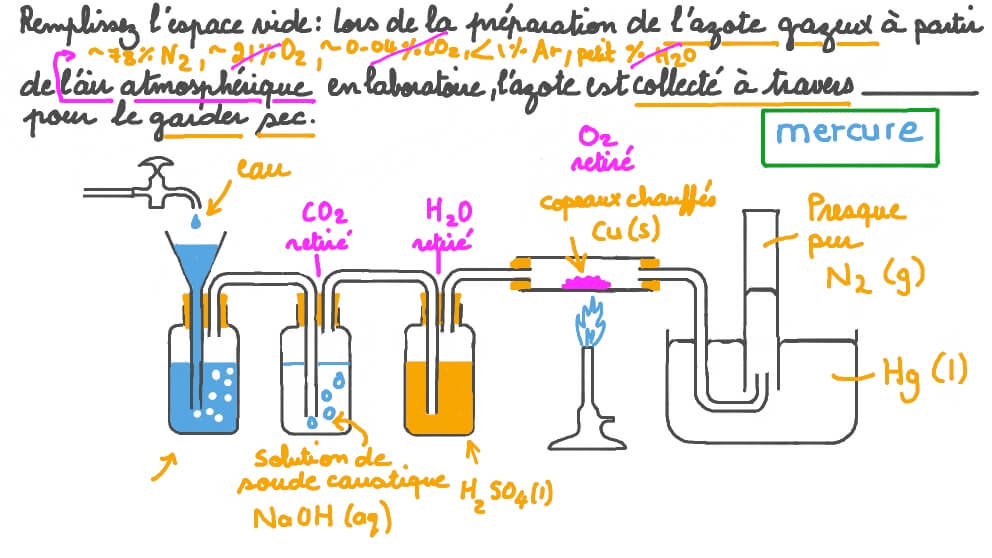 La Température à Laquelle L'azote Passe à L'état Gazeux Question Video: Rappel de la substance à travers laquelle l’azote