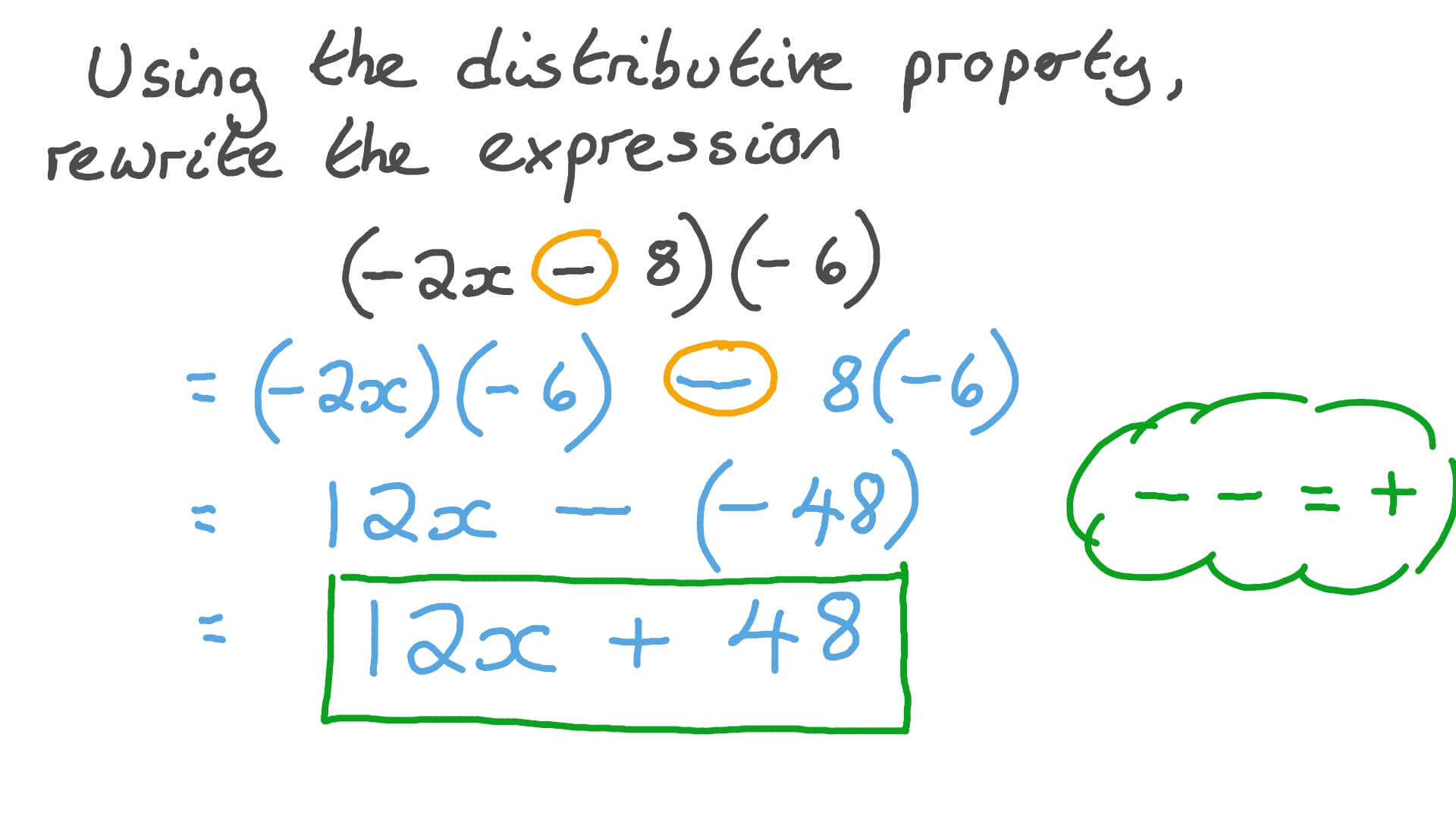 Question Video Using The Distributive Property Of Multiplication To 