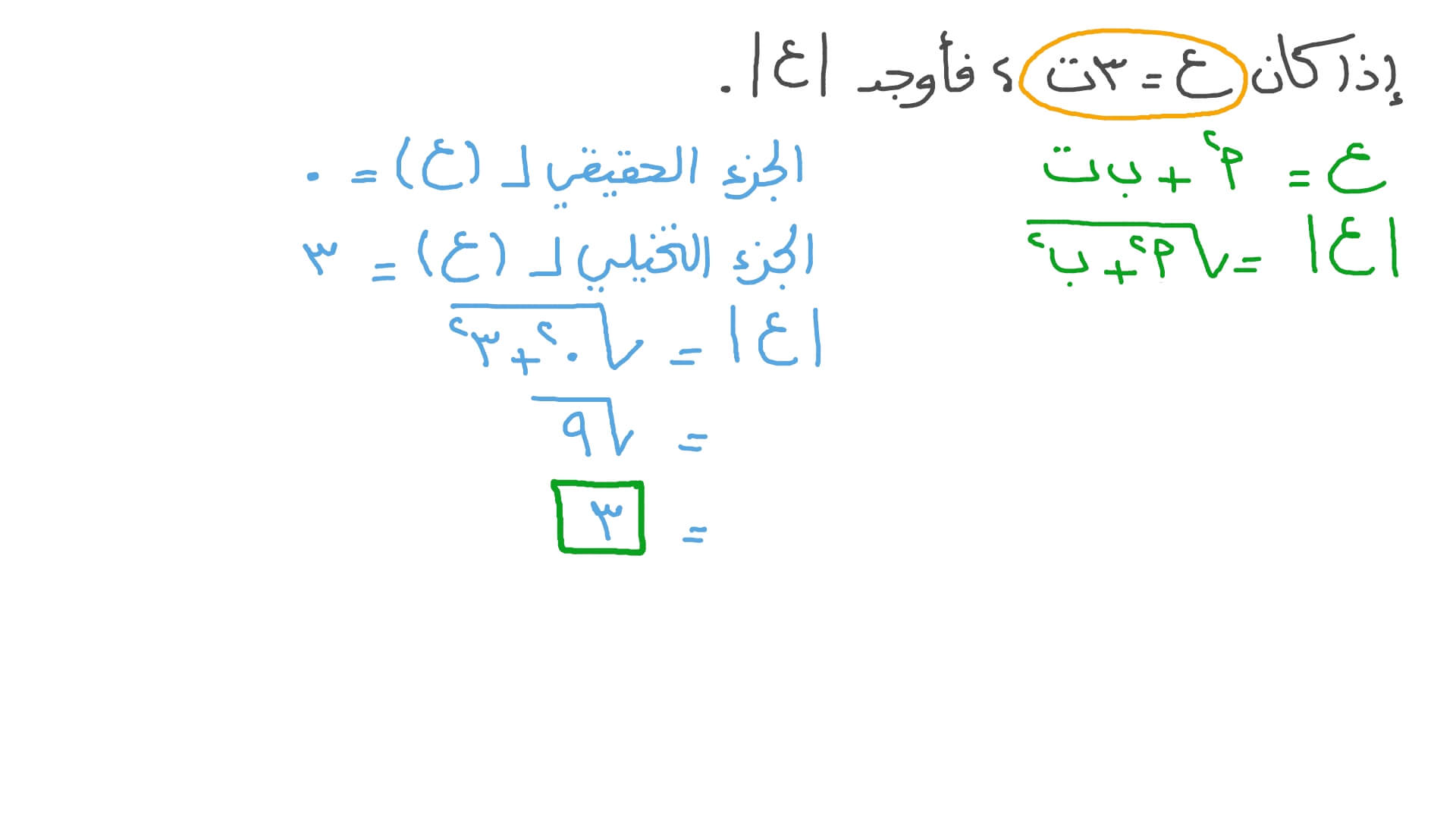 إيجاد مقياس الأعداد المركبة