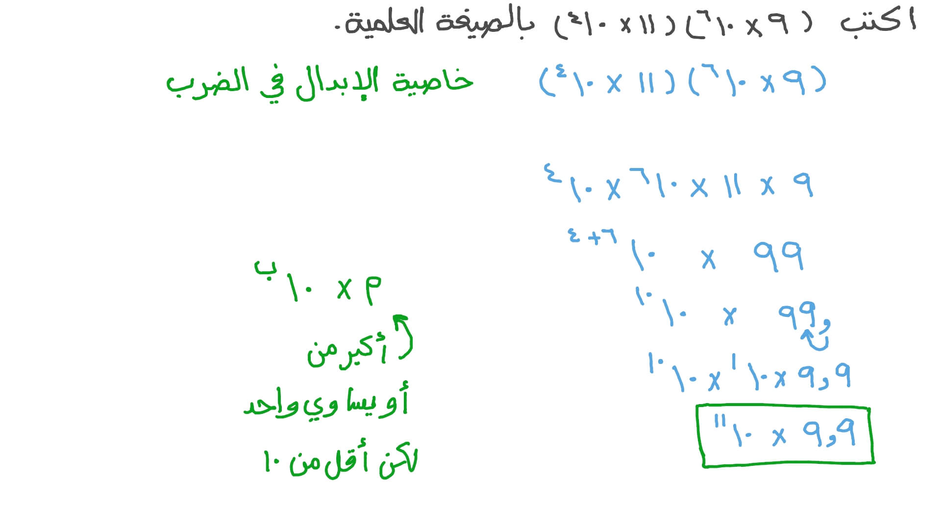 ضرب عددين بالصيغة العلمية