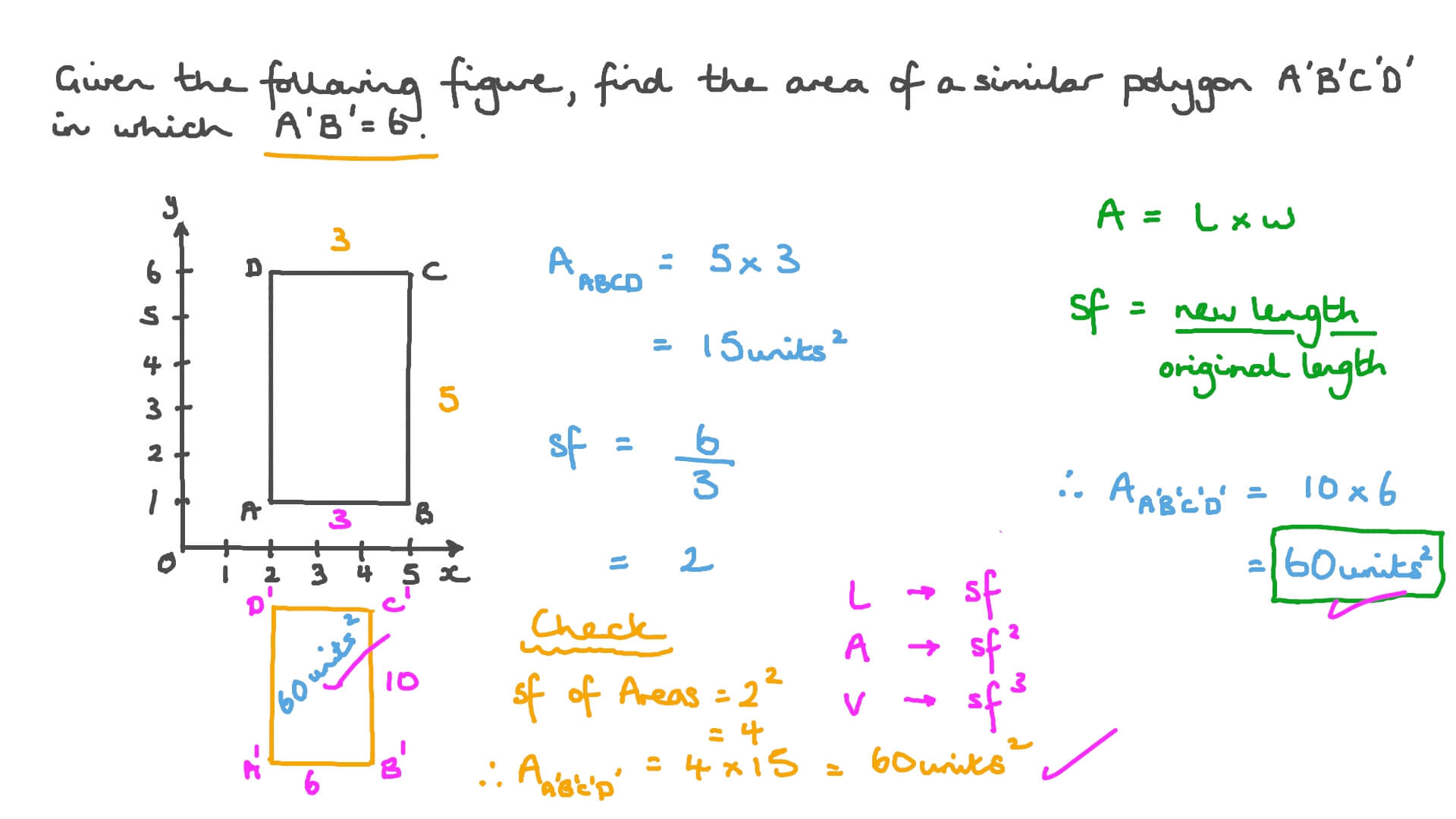 Finding the Area of a Polygon given One of Its Sides’ Length, the Area of a Similar Polygon, and the Length of the Corresponding Side in That Polygon