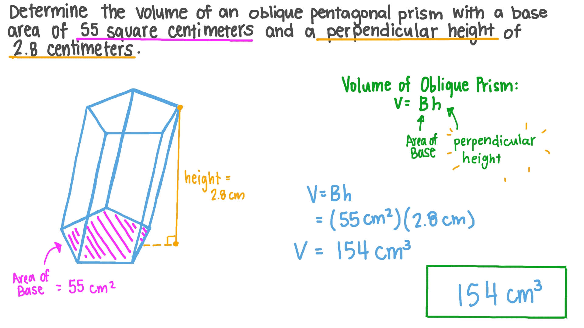 question-video-finding-the-volume-of-an-oblique-pentagonal-prism-given