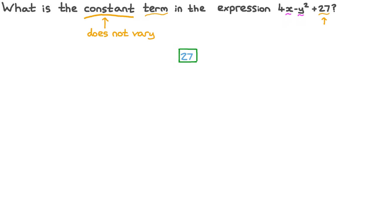 Question Video Determining The Value Of The Constant Term Of An
